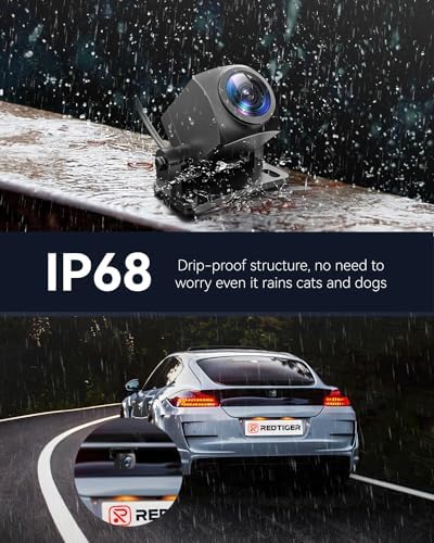 REDTIGER 1080P Waterproof Rear Camera for Dash Cam Series