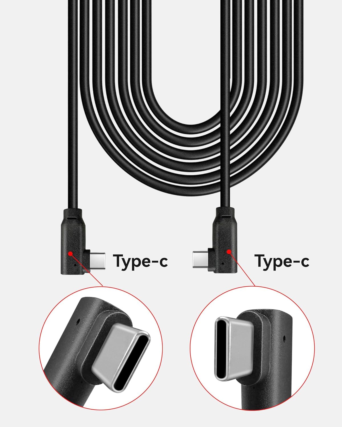 REDTIGER 33FT Dual Type-C Backup Camera Cable for F77 Dash