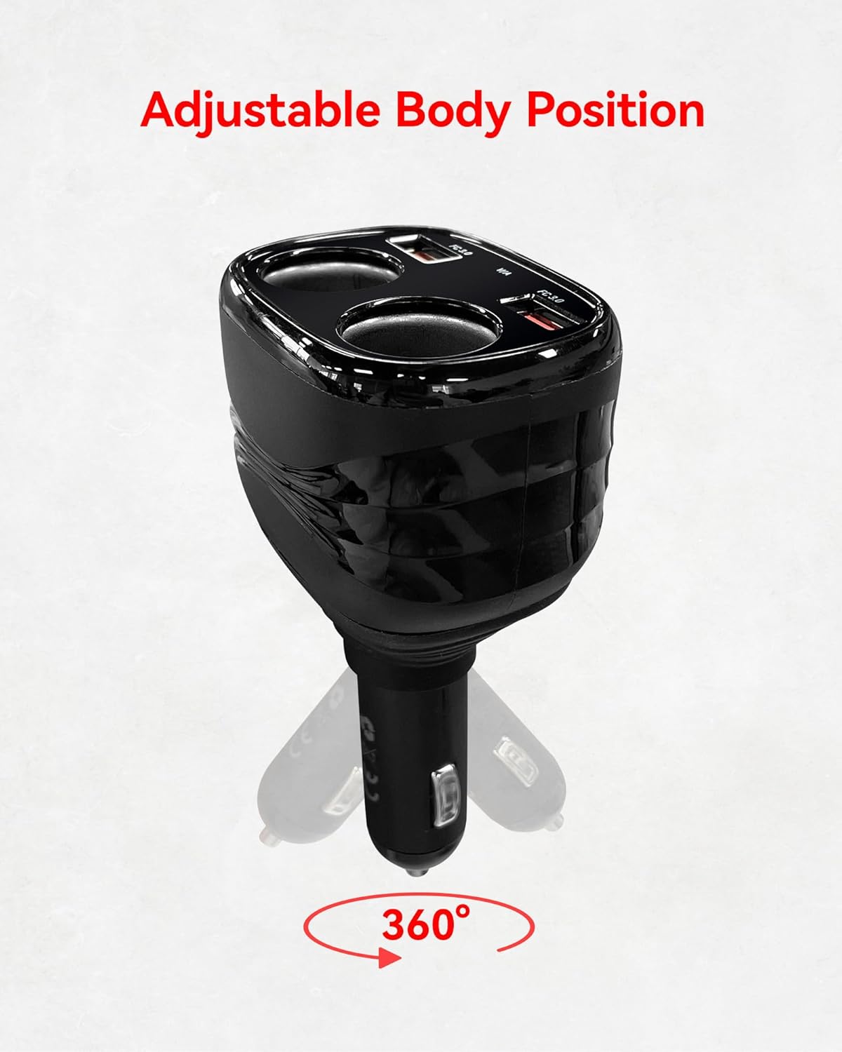 REDTIGER 4-in-1 Car Charger Adapter with Dual USB Ports