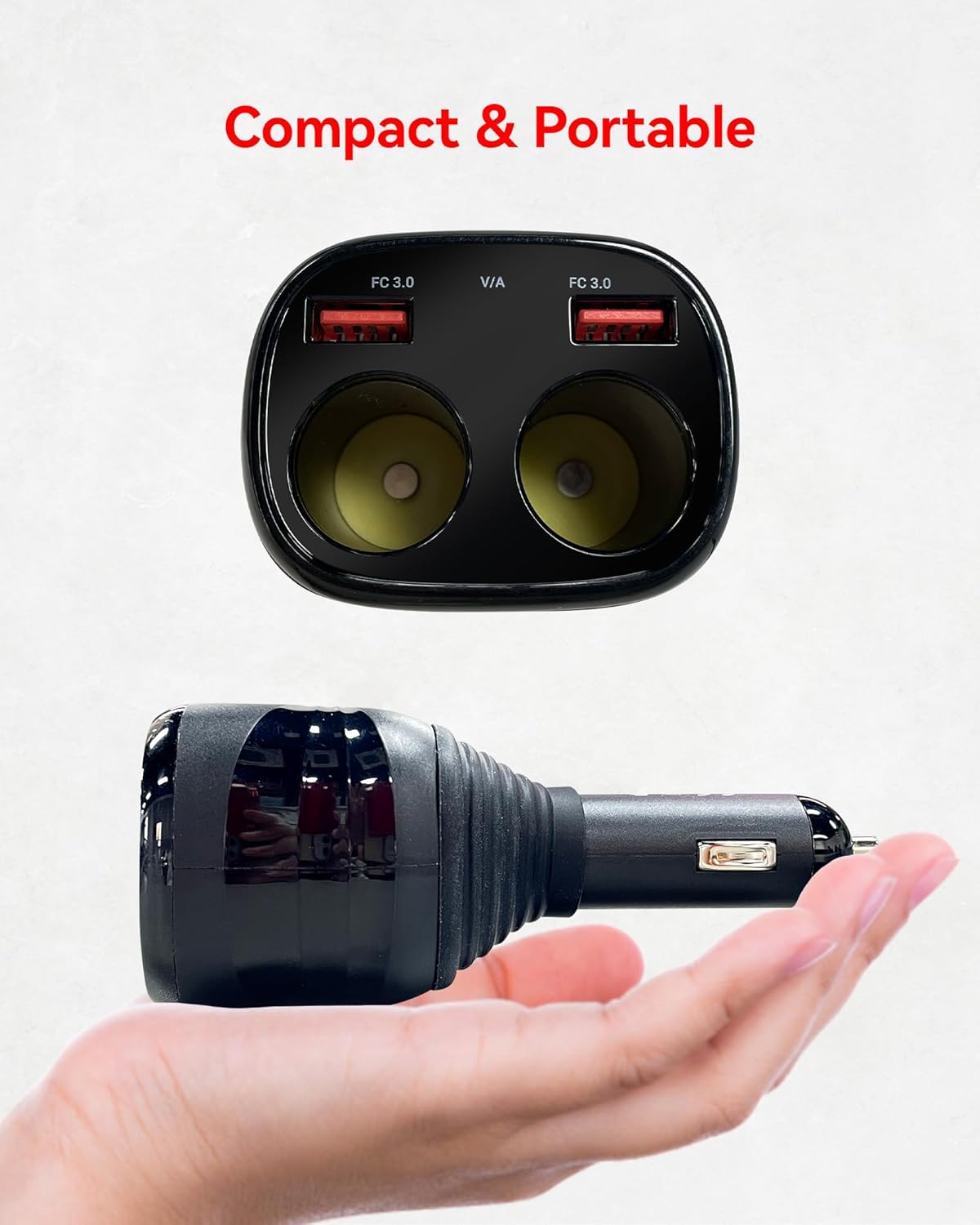 REDTIGER 4-in-1 Car Charger Adapter with Dual USB Ports