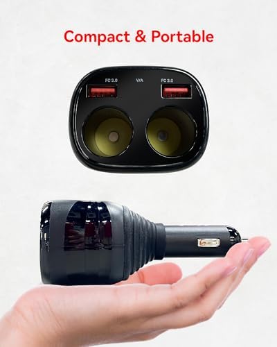 REDTIGER 4-in-1 Car Charger Adapter with Dual USB Ports