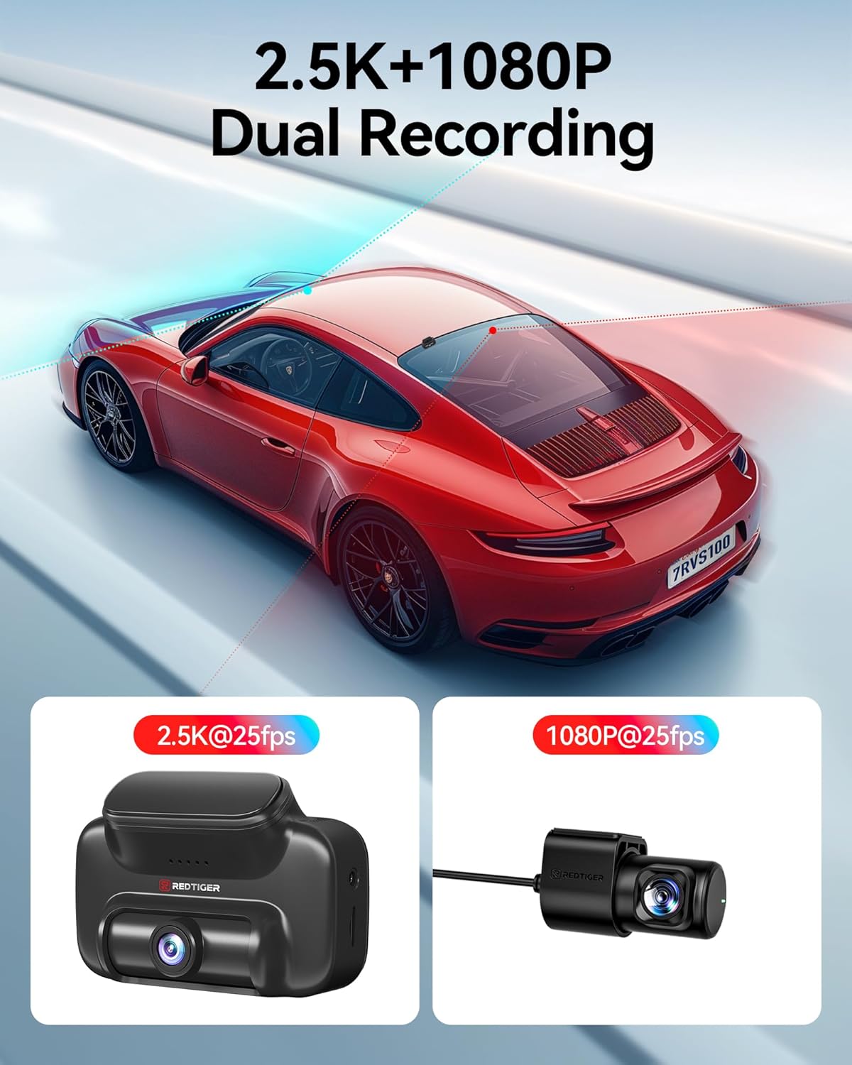 REDTIGER 4G LTE Dash Cam Front+Rear with Remote Live View