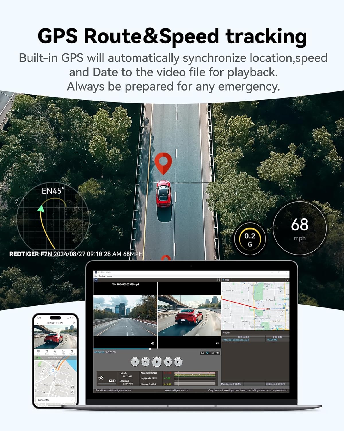 REDTIGER 4K Dash Cam Front+Rear with STARVIS 2 Sensor & WiFi