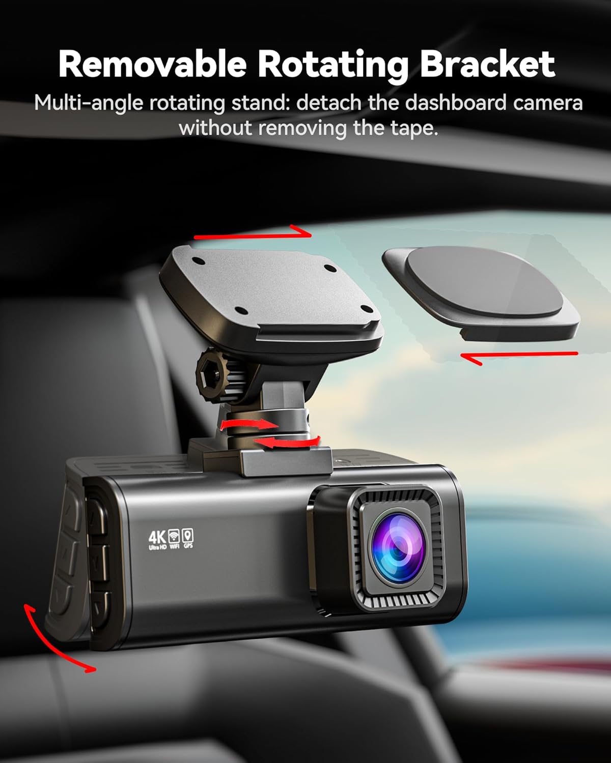 REDTIGER 4K Dash Cam Front+Rear with STARVIS 2 Sensor & WiFi