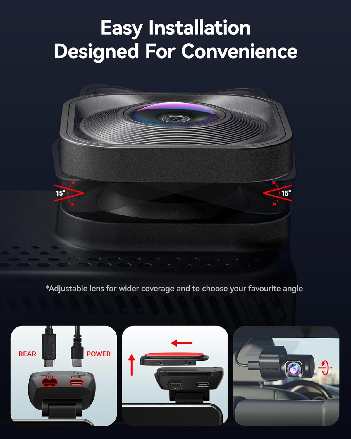 REDTIGER 4K Dash Cam Front & Rear with STARVIS 2 WiFi 6