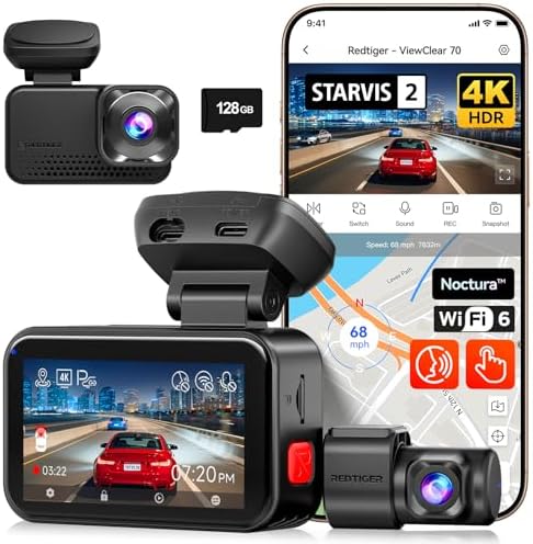 REDTIGER 4K Dash Cam Front & Rear with STARVIS 2 WiFi 6