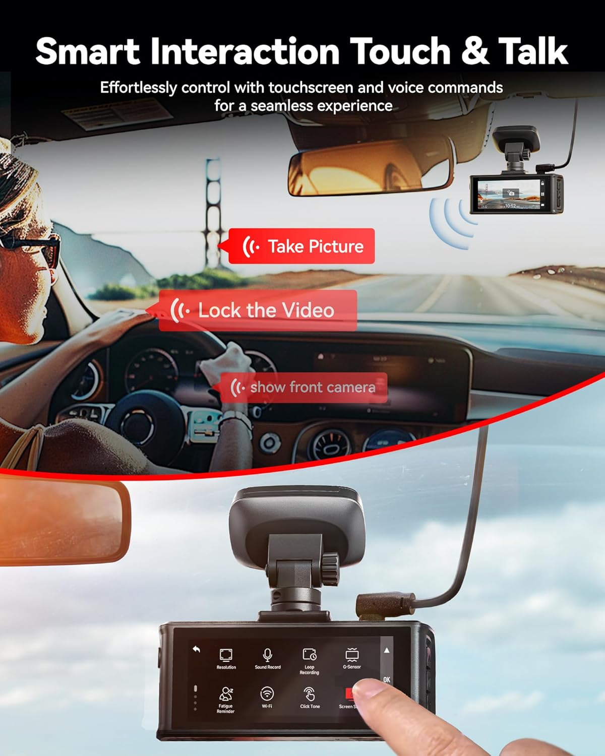 REDTIGER 4K HDR Dash Cam Front/Rear with STARVIS 2 Sensor
