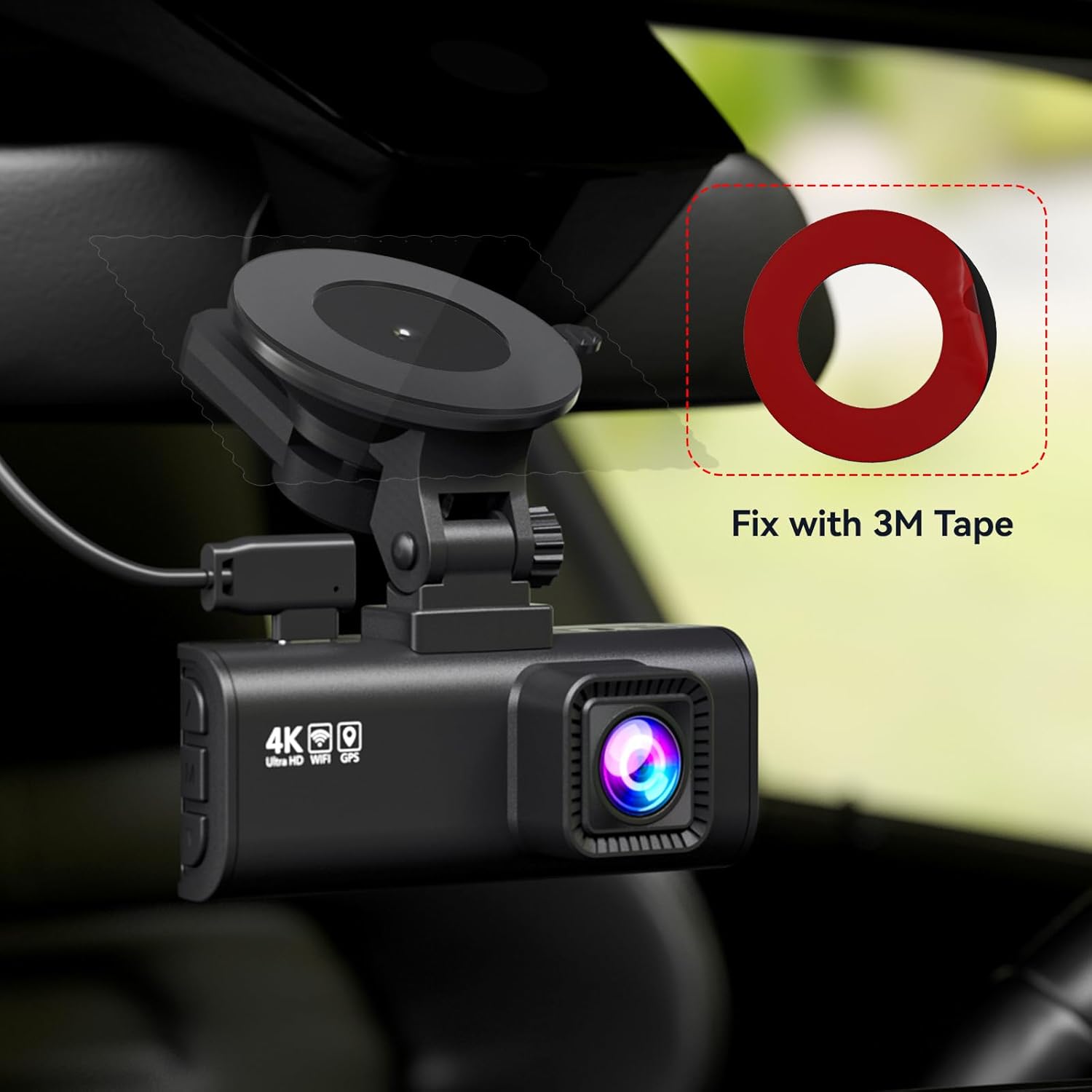 REDTIGER Double-Sided Adhesive Pad for Dash Cam Suction