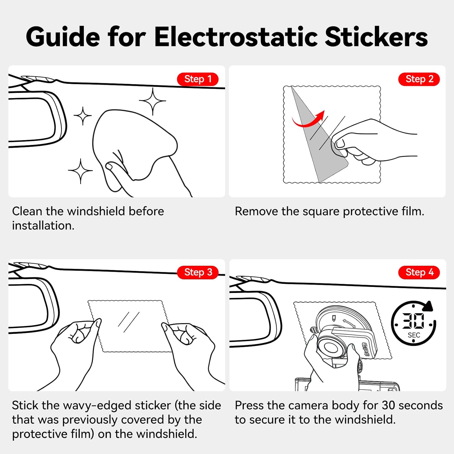 REDTIGER Double-Sided Adhesive Pad for Dash Cam Suction