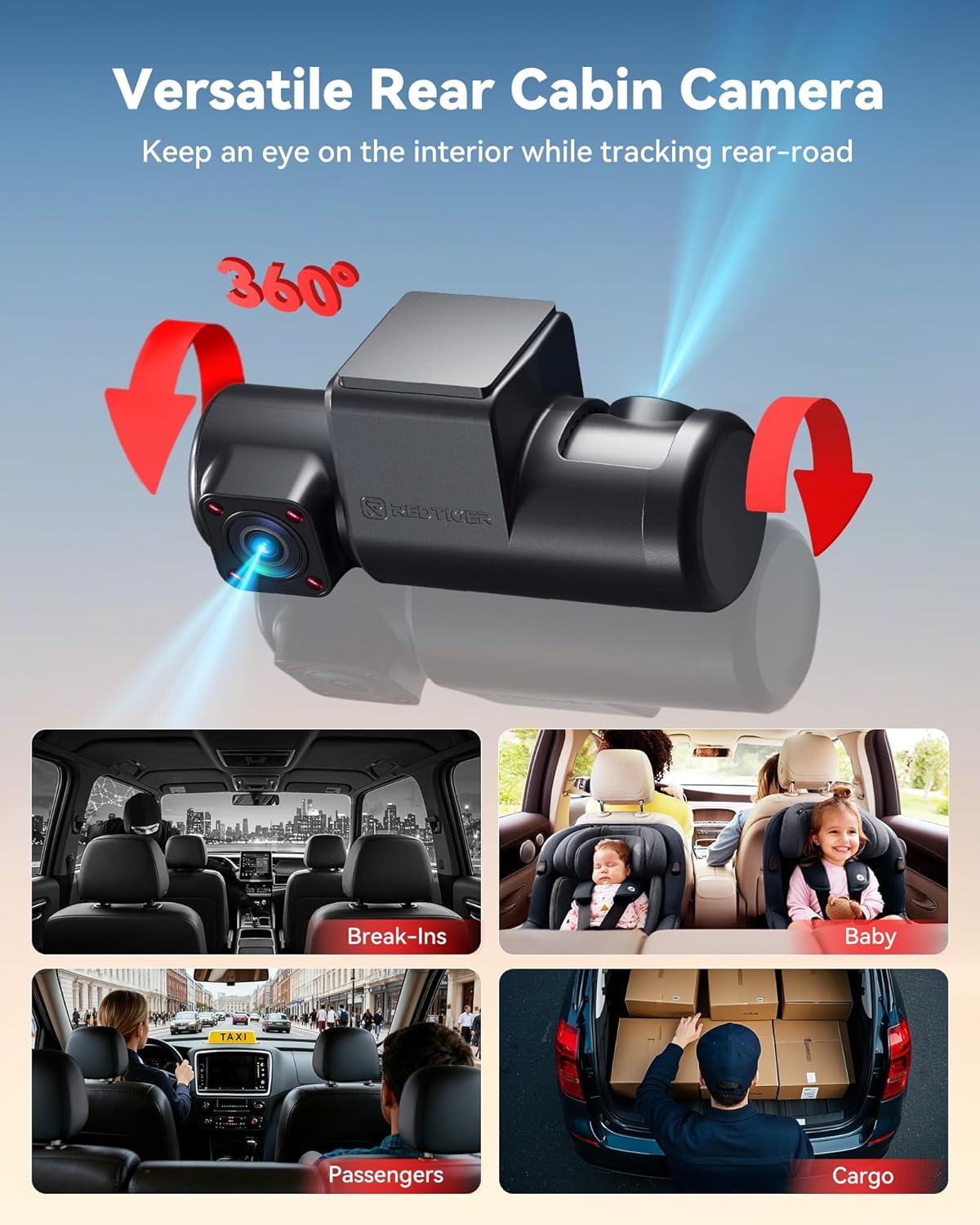 REDTIGER F17 Plus 4-Channel Dash Cam 2.7K with 3 1080P Cams