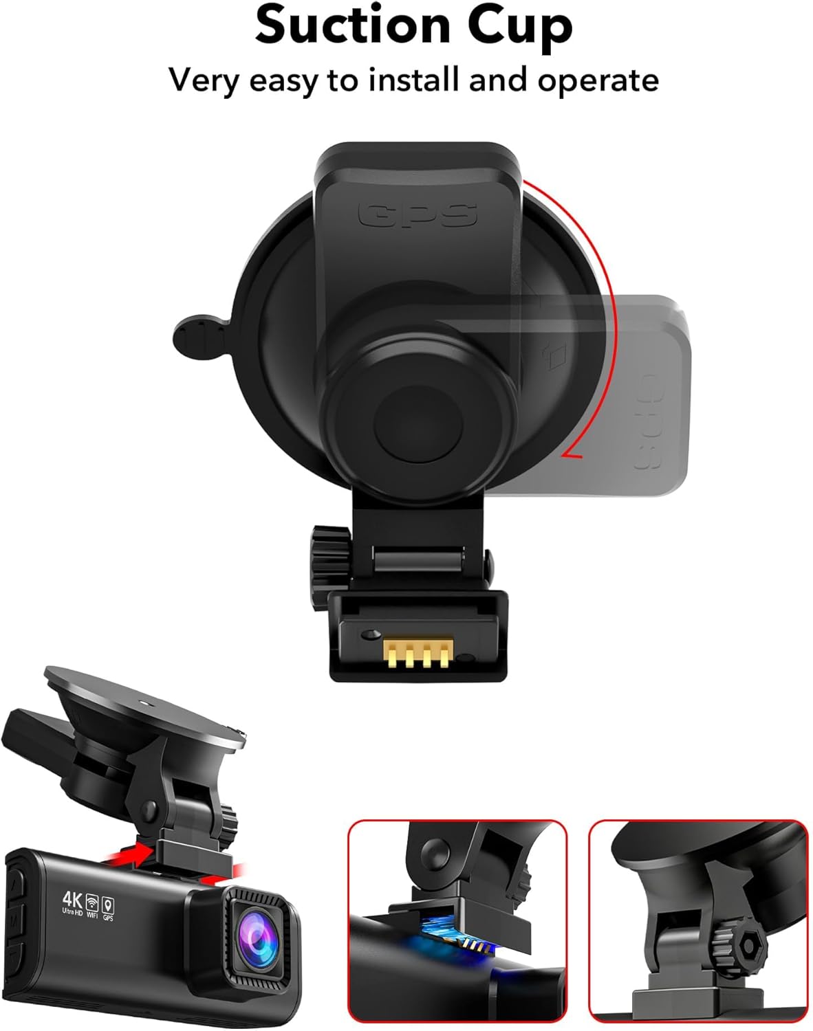 REDTIGER F7N 4K Dual Dash Cam with WiFi & 64GB Card