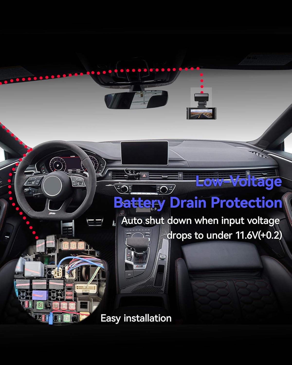 REDTIGER F7N Dash Cam Hardwire Kit USB-C 12V-24V 5V/2.5A