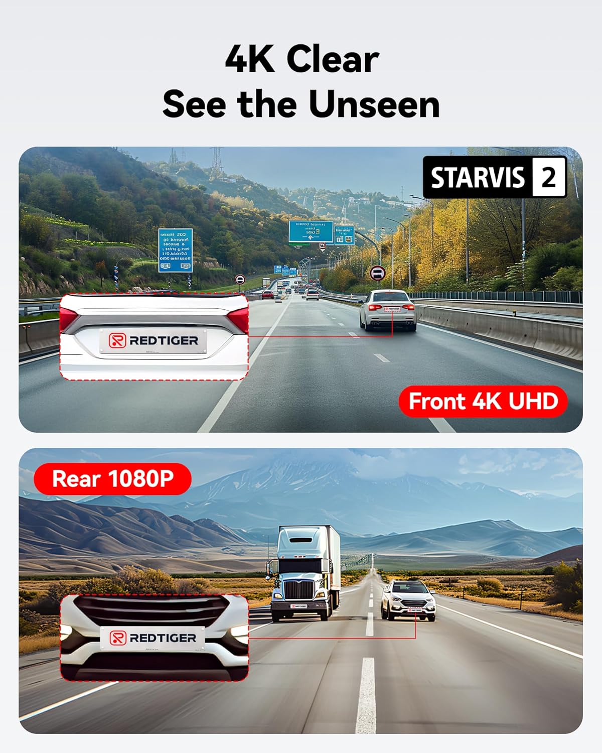 REDTIGER F7N Plus 4K Dual Dash Cam with 128GB & WiFi GPS