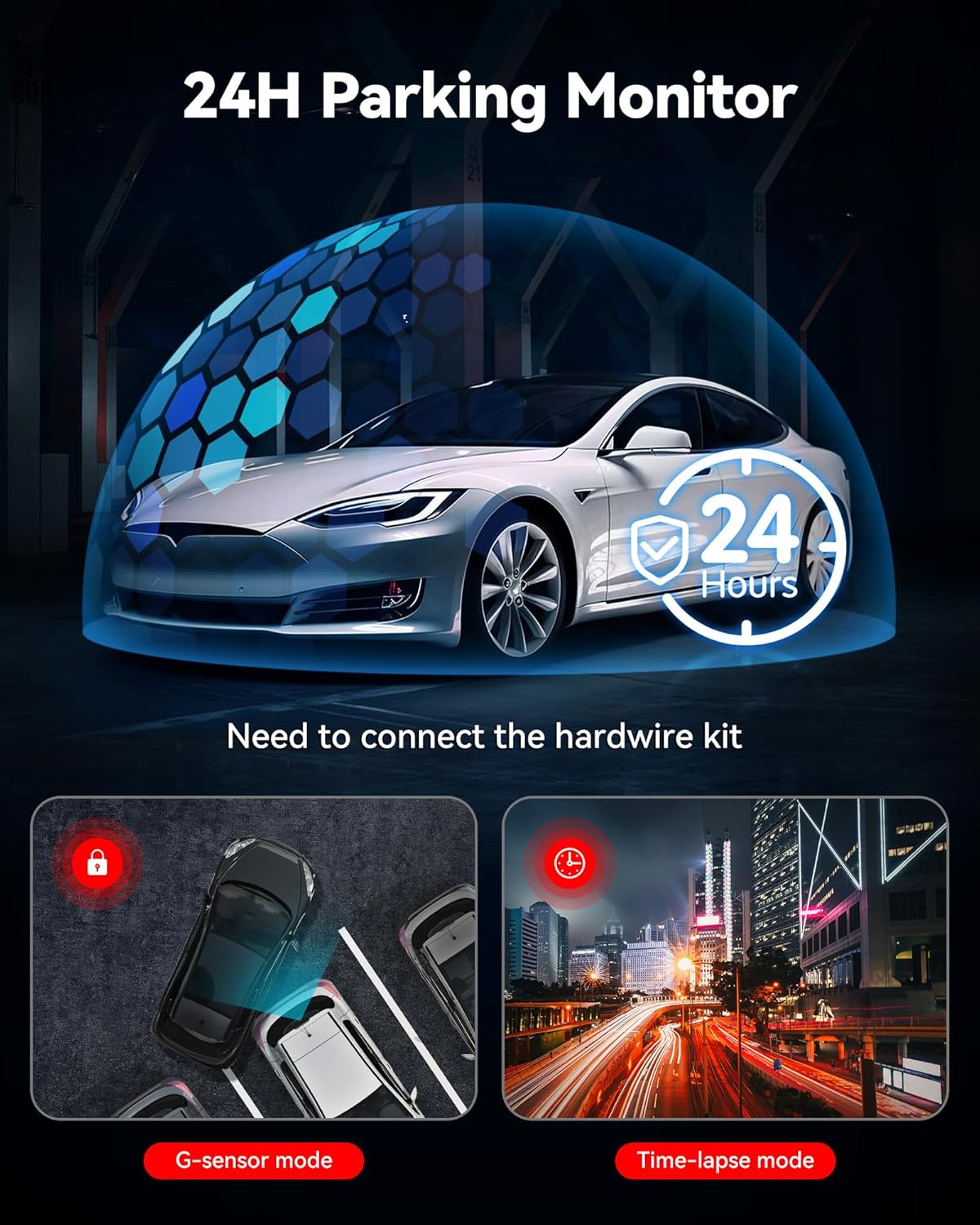 REDTIGER F7N Plus 4K Dual Dash Cam with WiFi, GPS & 128GB
