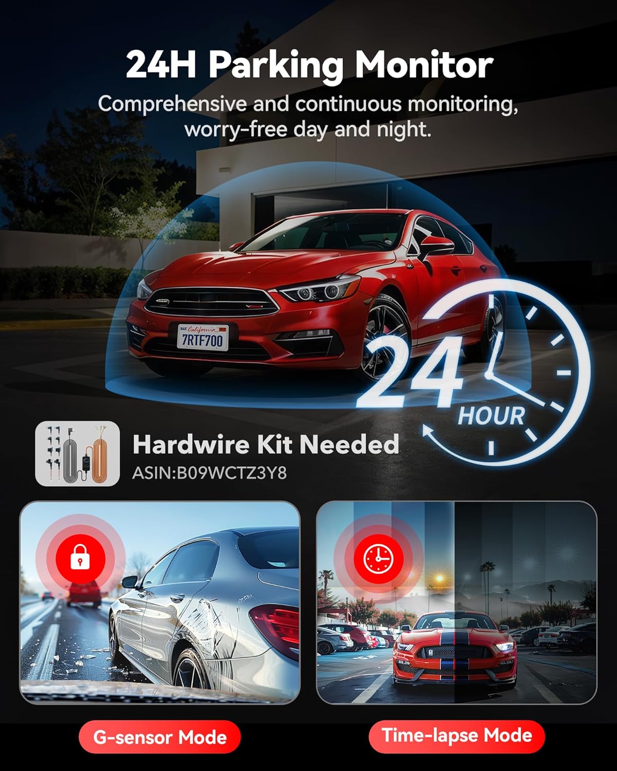 REDTIGER F7N Pro 4K Dash Cam with Rear Camera & GPS WiFi