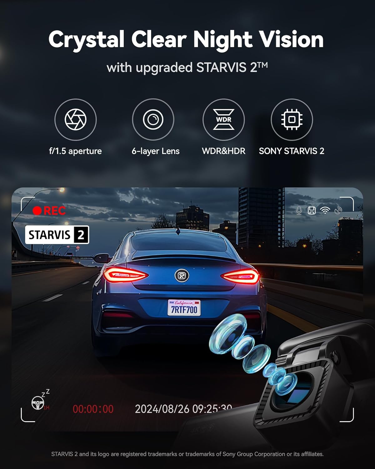 REDTIGER F7N Pro 4K Dual Dash Cam with WiFi GPS & 64GB Card