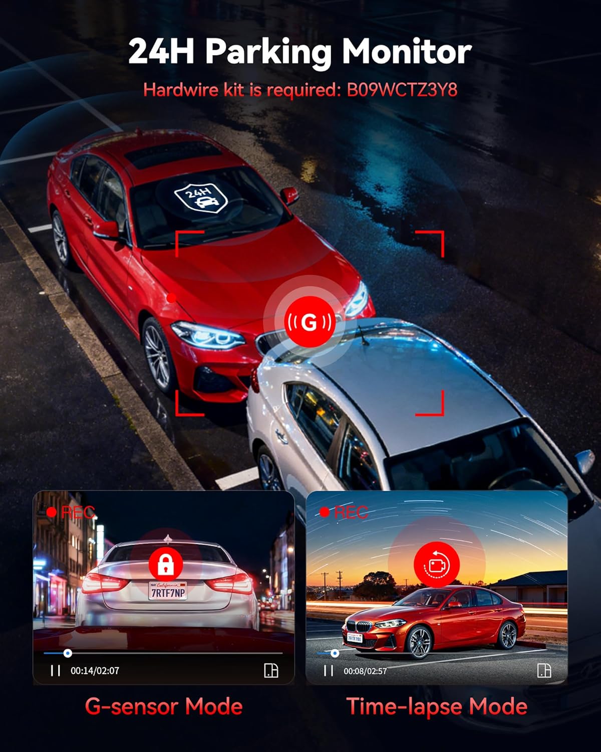 REDTIGER F7NP-N 4K Dash Cam Front & 1080P Rear with WiFi GPS