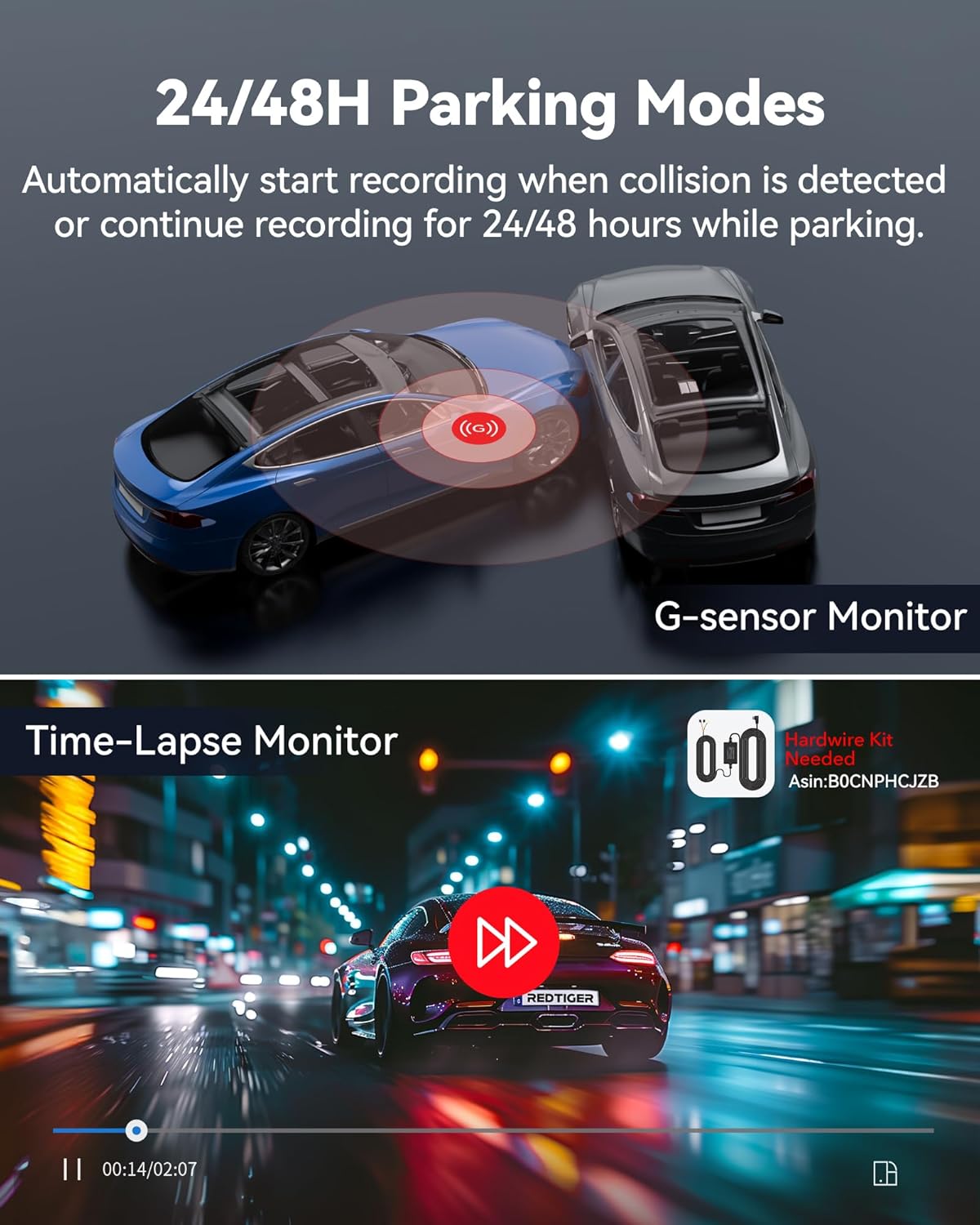REDTIGER F9 4K WiFi GPS Dual Dash Cam with 32GB Card