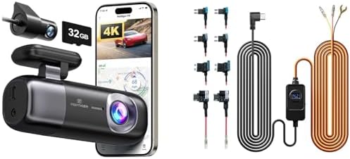 REDTIGER F9 4K WiFi GPS Dual Dash Cam with 32GB Card