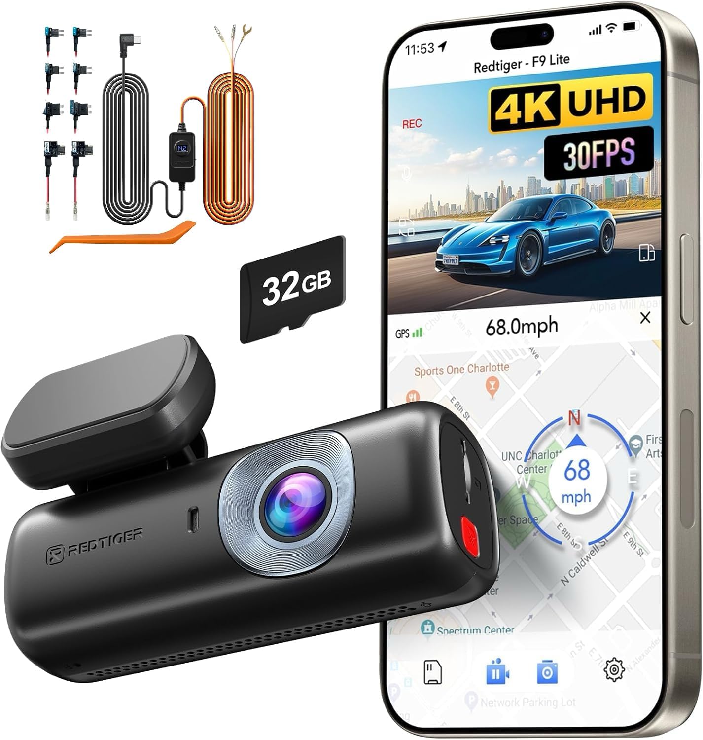 REDTIGER F9 Lite 4K Dash Cam with WiFi GPS & ADAS